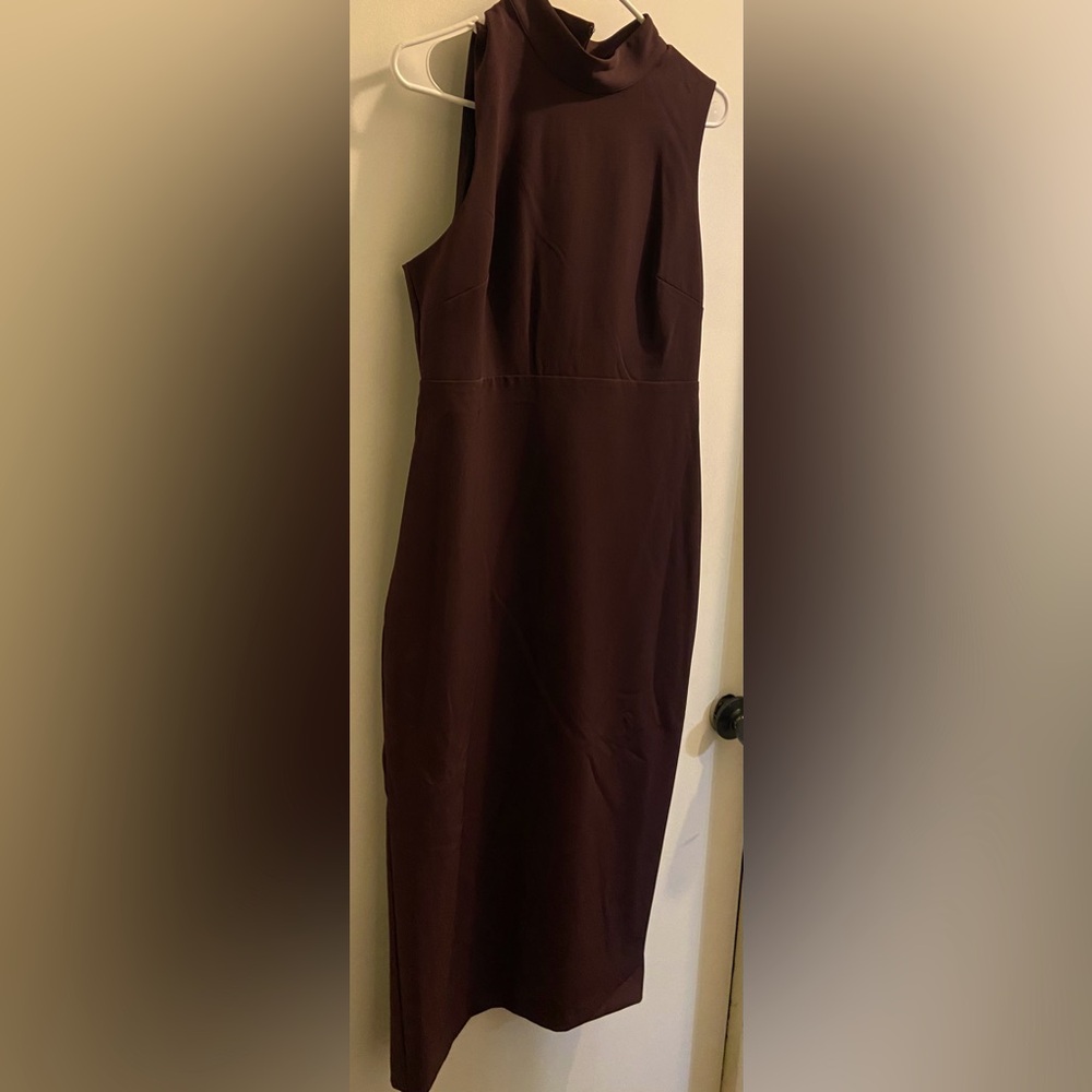 Long sheath with mock neck